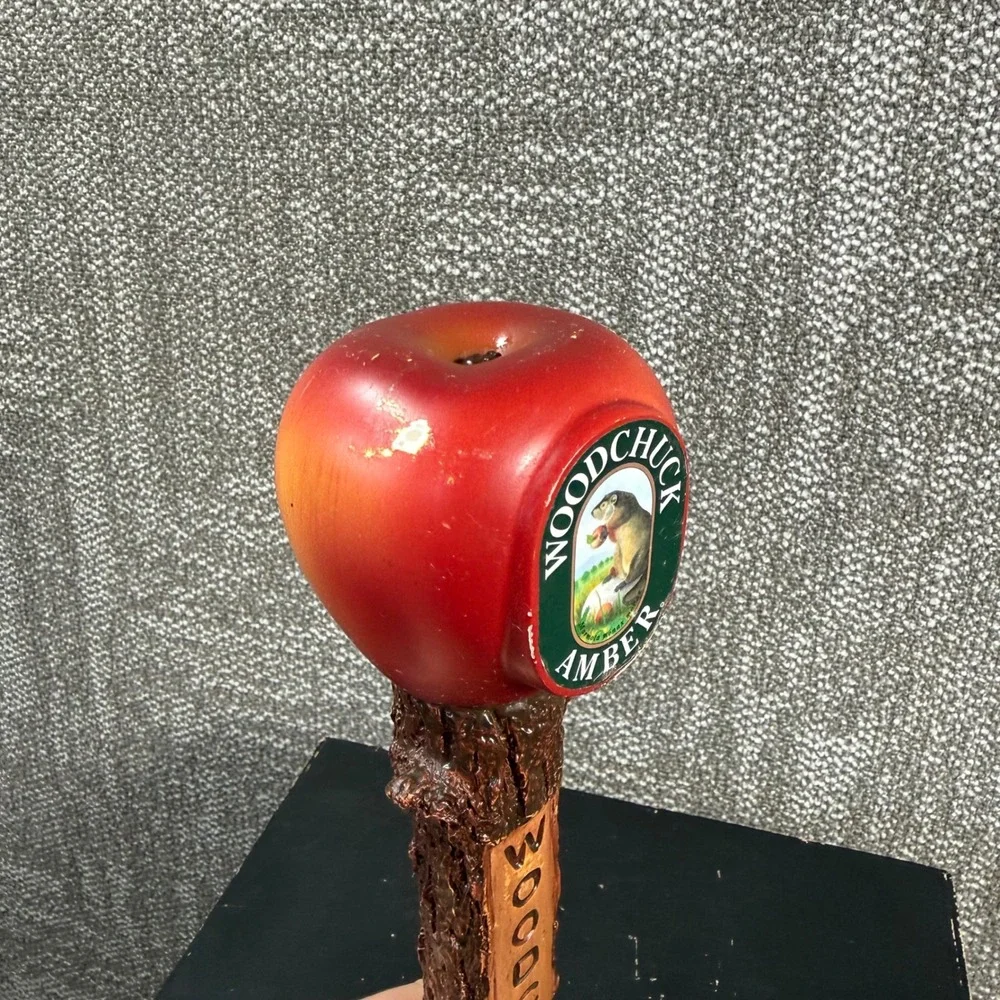 Woodchuck Amber Hard Cider Tap Handle Red Apple Tree Branch Bar Decor Rustic